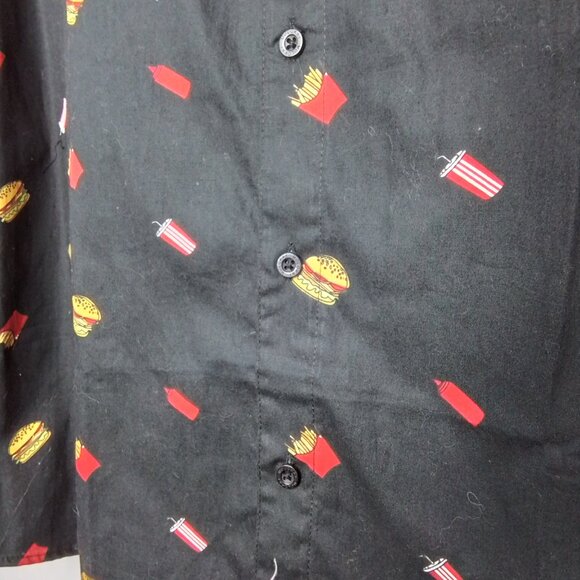 NWT MOLOKAI SURF CO. MEN'S BURGER & FRIES BUTTON DOWN SHIRT SIZE L - Picture 2 of 6